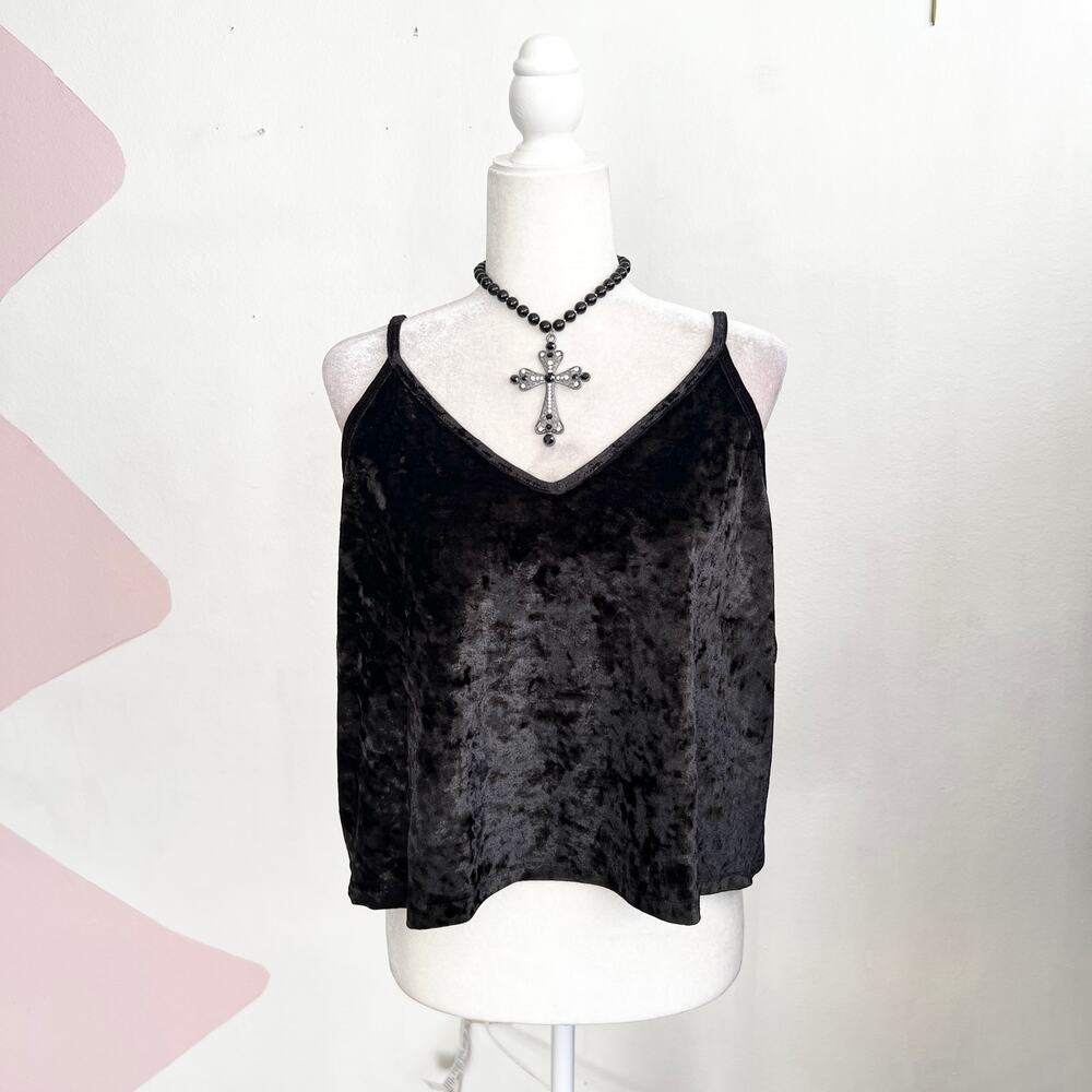 Black Velvet Tank Top, Fairy Grunge Y2K 2000s Gothic Coquette 3X